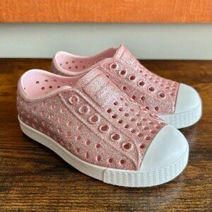 Jefferson Bling Childs Toddler Shoe  Milk Pink Shell White Size 6